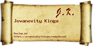 Jovanovity Kinga névjegykártya